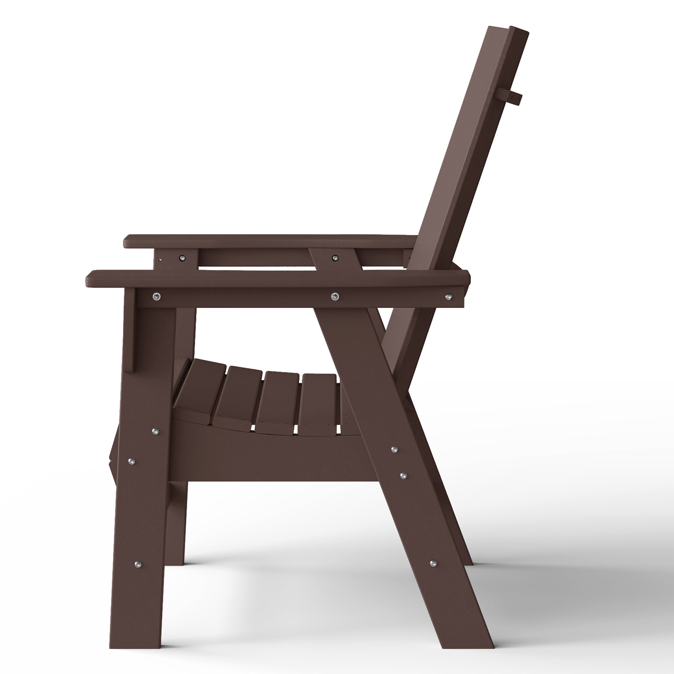 Ashore Outdoor Patio HDPE Plastic Modern Adirondack Dining Chairs (Set of 2)