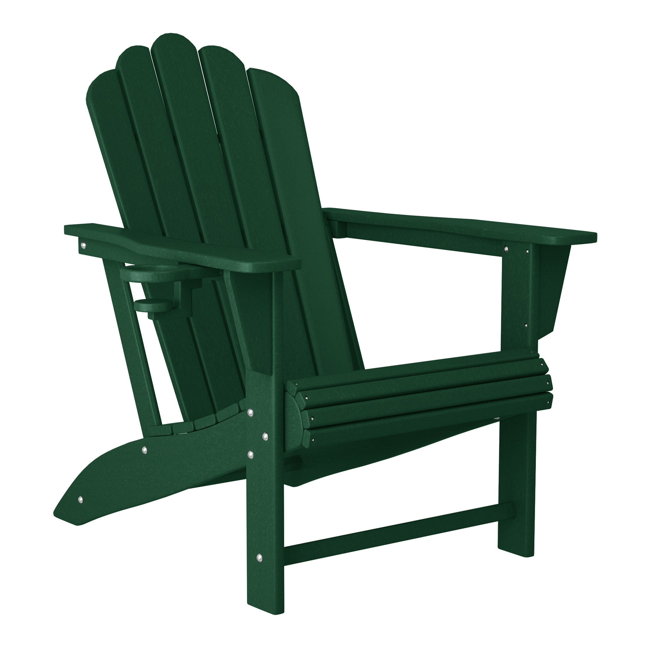 Highland Outdoor Patio HDPE Adirondack Chairs With Cup Holders (Set of 2)