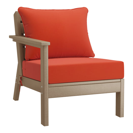 Avalon Outdoor Patio HDPE Sectional Sofa with Patio Cushions