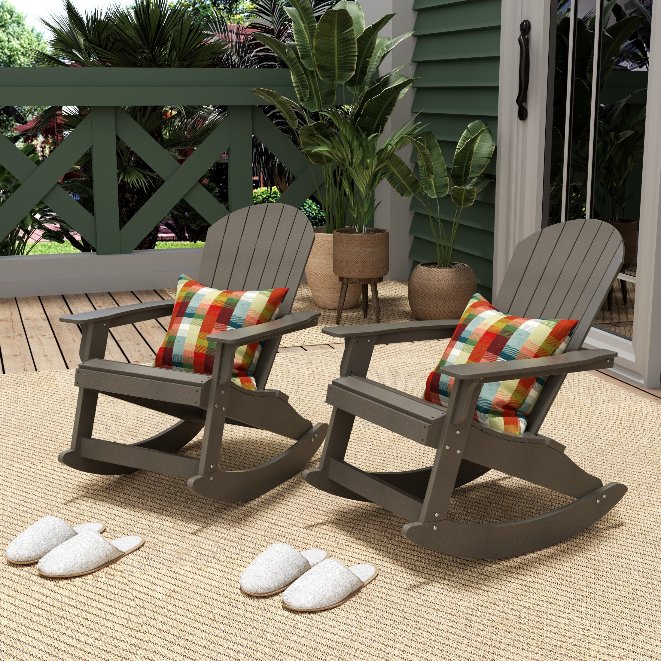 Tuscany HIPS Outdoor Rocking Adirondack Chair (Set of 2)