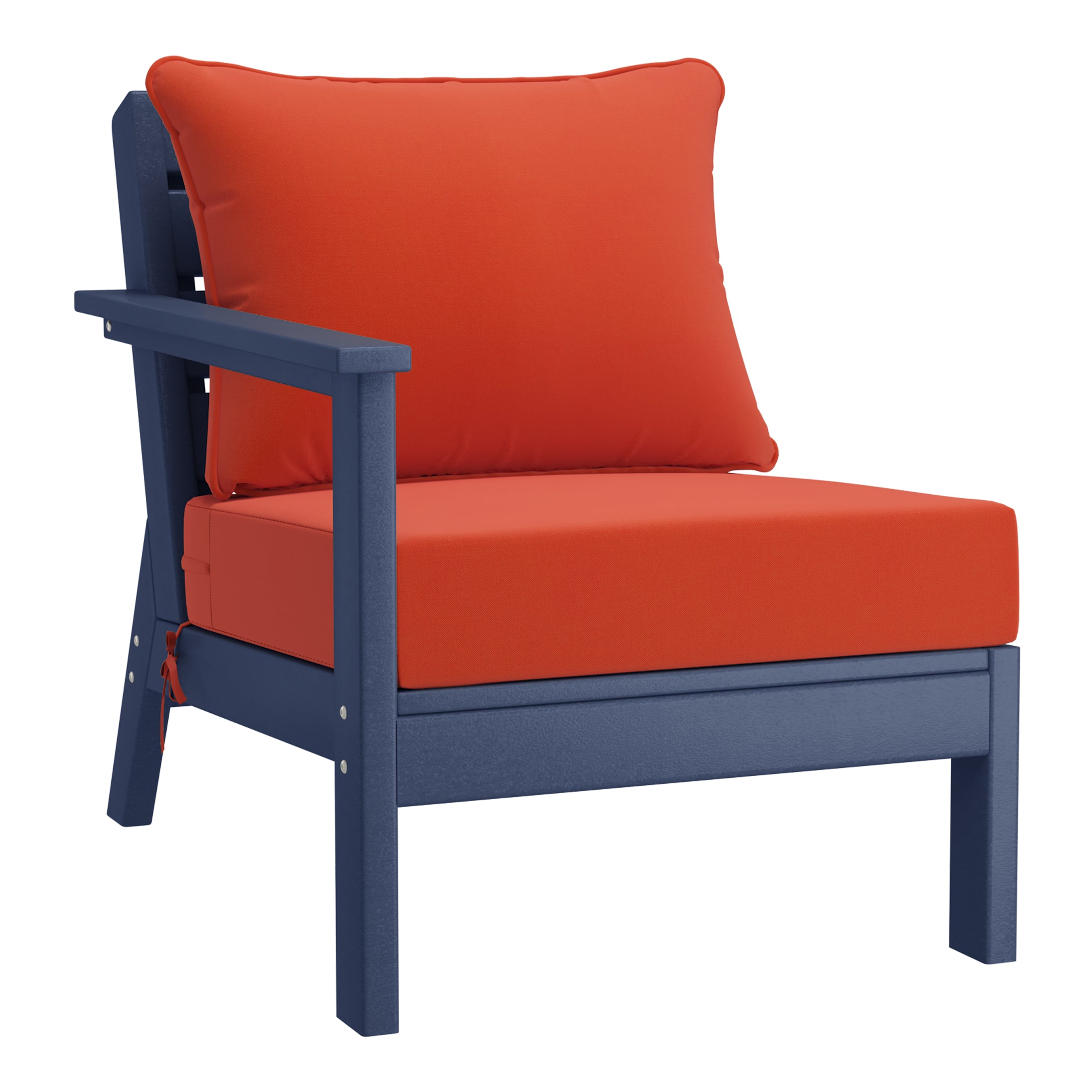 Avalon Outdoor 6-Piece Modular Sectional Patio Furniture Sofa Set in Navy Blue Frame