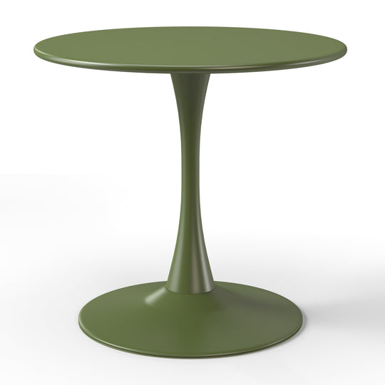 Playa 5-Piece Outdoor Indoor Round Metal Dining Table Set And Stackable Resin Patio Dining Side Chairs