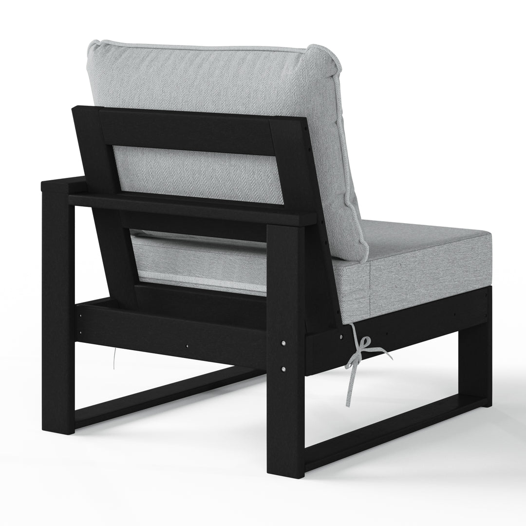 Outdoor Patio HDPE Right Arm Facing Sectional Corner Chair with Patio Cushions