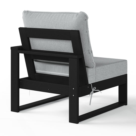 Outdoor Patio HDPE Right Arm Facing Sectional Corner Chair with Patio Cushions