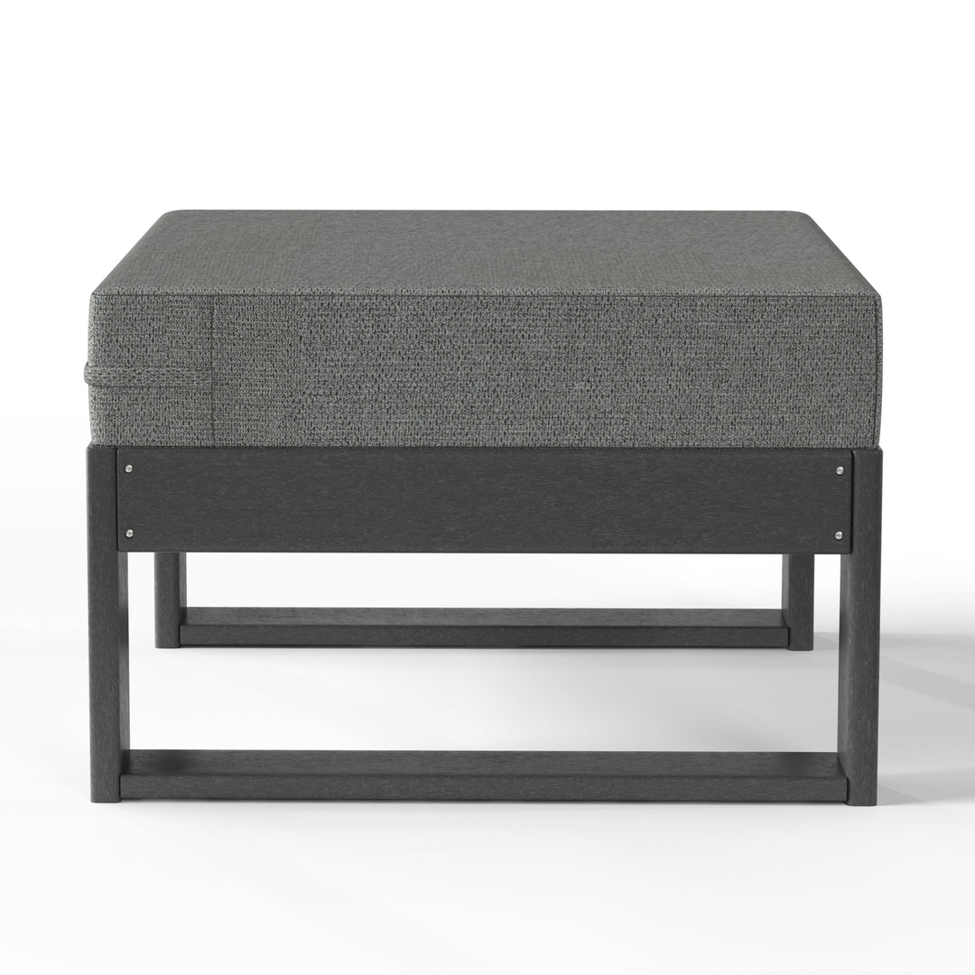 Montara Outdoor HDPE Patio Ottoman with Waterproof Olefin Cushions