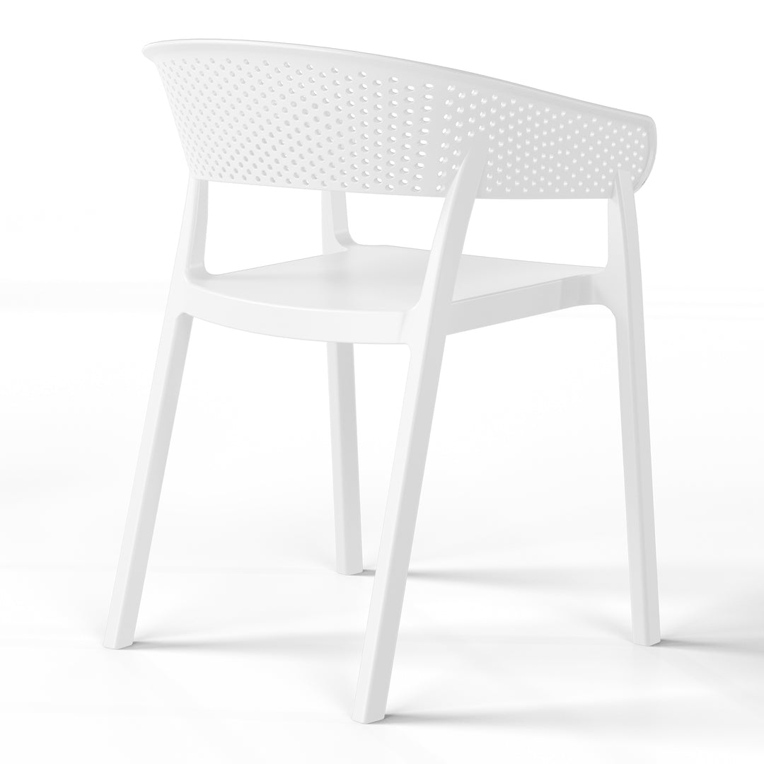 Playa Outdoor Modern Stackable Plastic Resin Patio Dining Armchair (Set of 2)