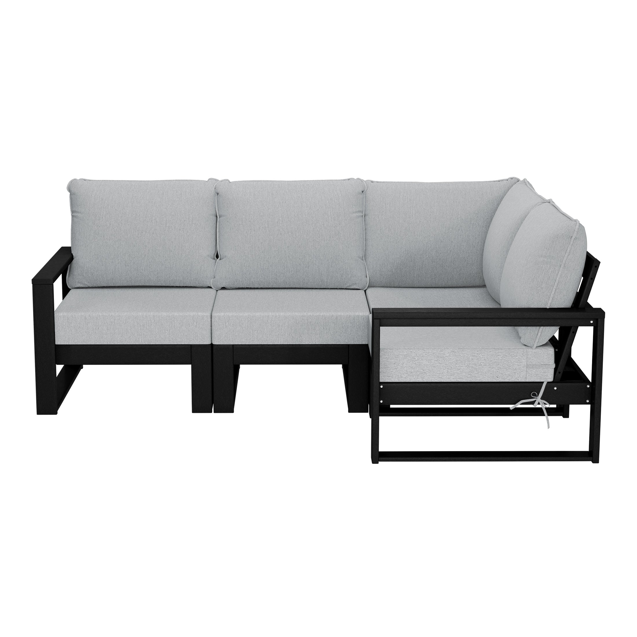 Montara Outdoor 4-Piece HDPE L-Shaped Modular Patio Sofa Furniture Set