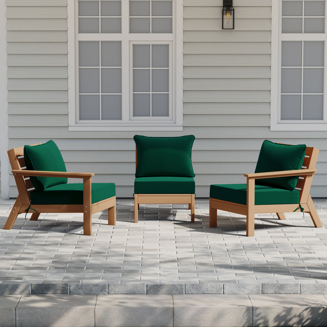 Avalon Outdoor Patio HDPE Sectional Sofa with Patio Cushions