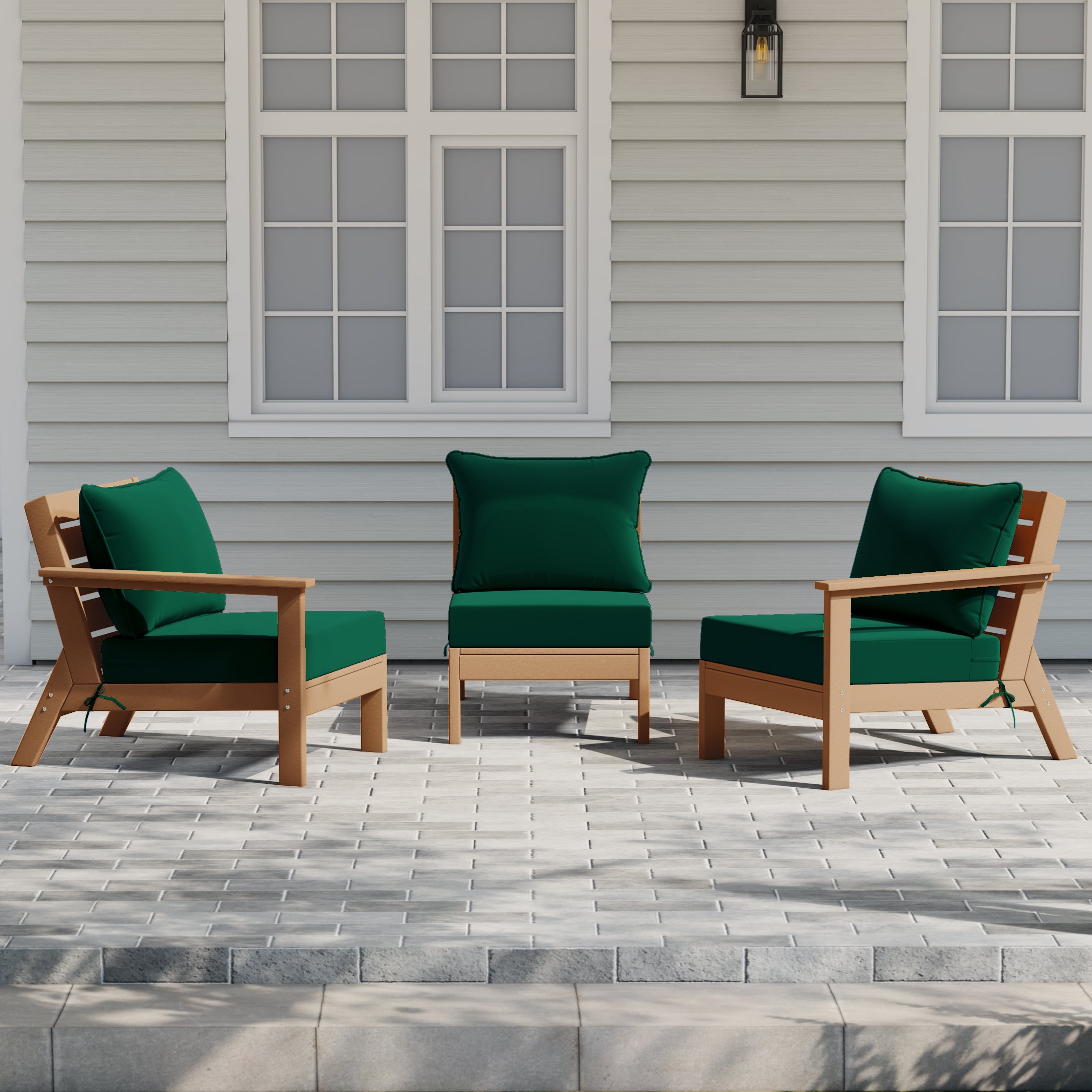 Avalon Outdoor Patio HDPE Sectional Sofa with Patio Cushions