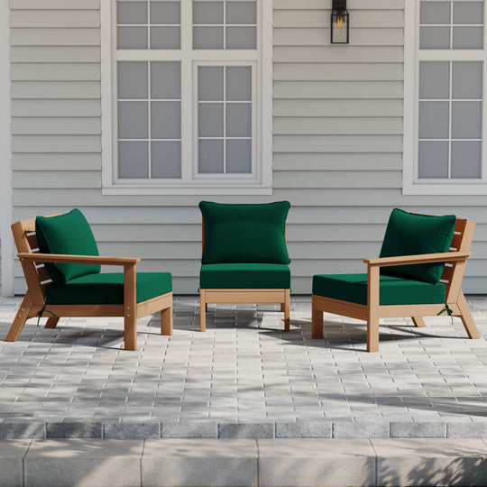Avalon Outdoor Patio HDPE Sectional Sofa with Patio Cushions