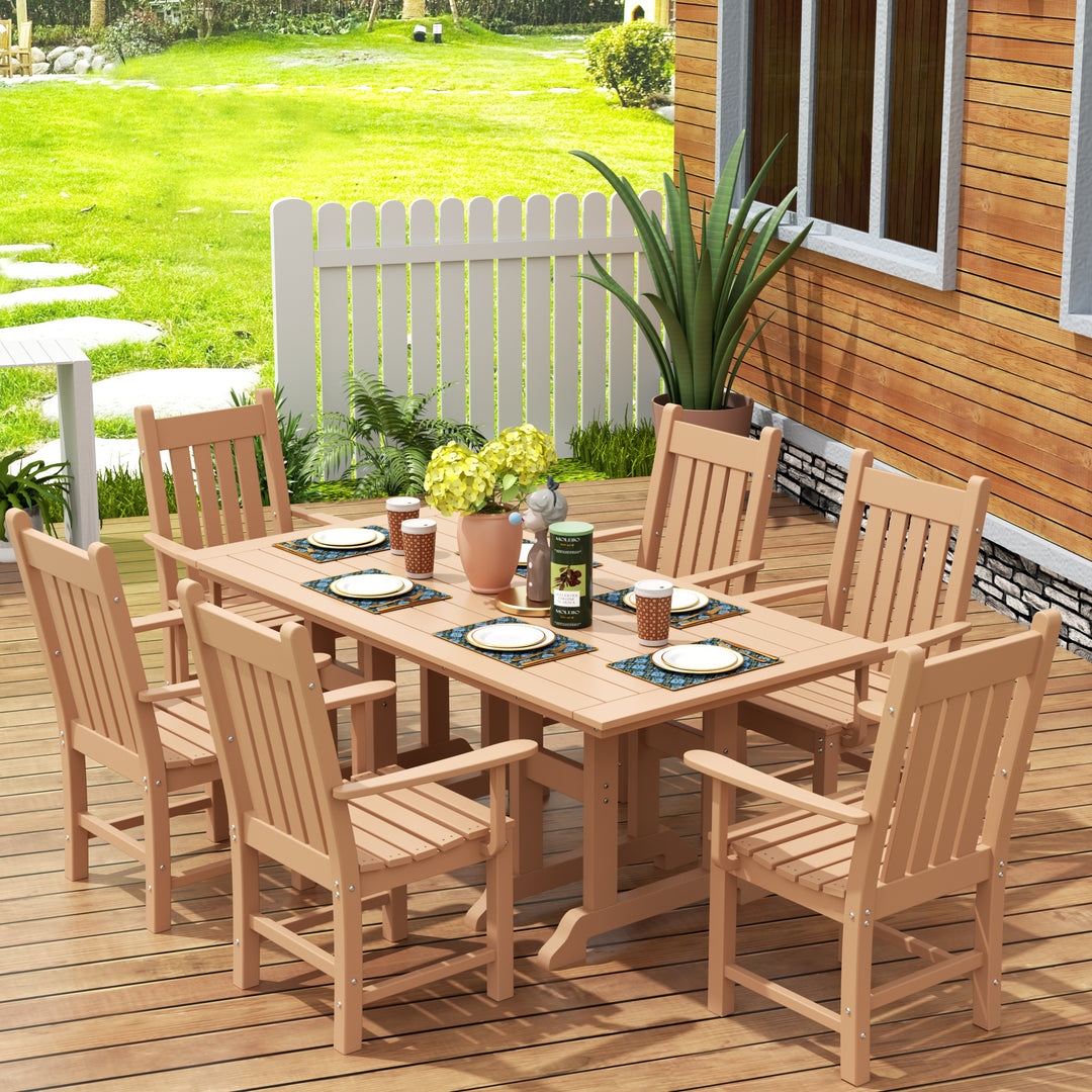 Malibu 7 Piece Outdoor Patio Dining Set Outdoor Table and Armchair Set