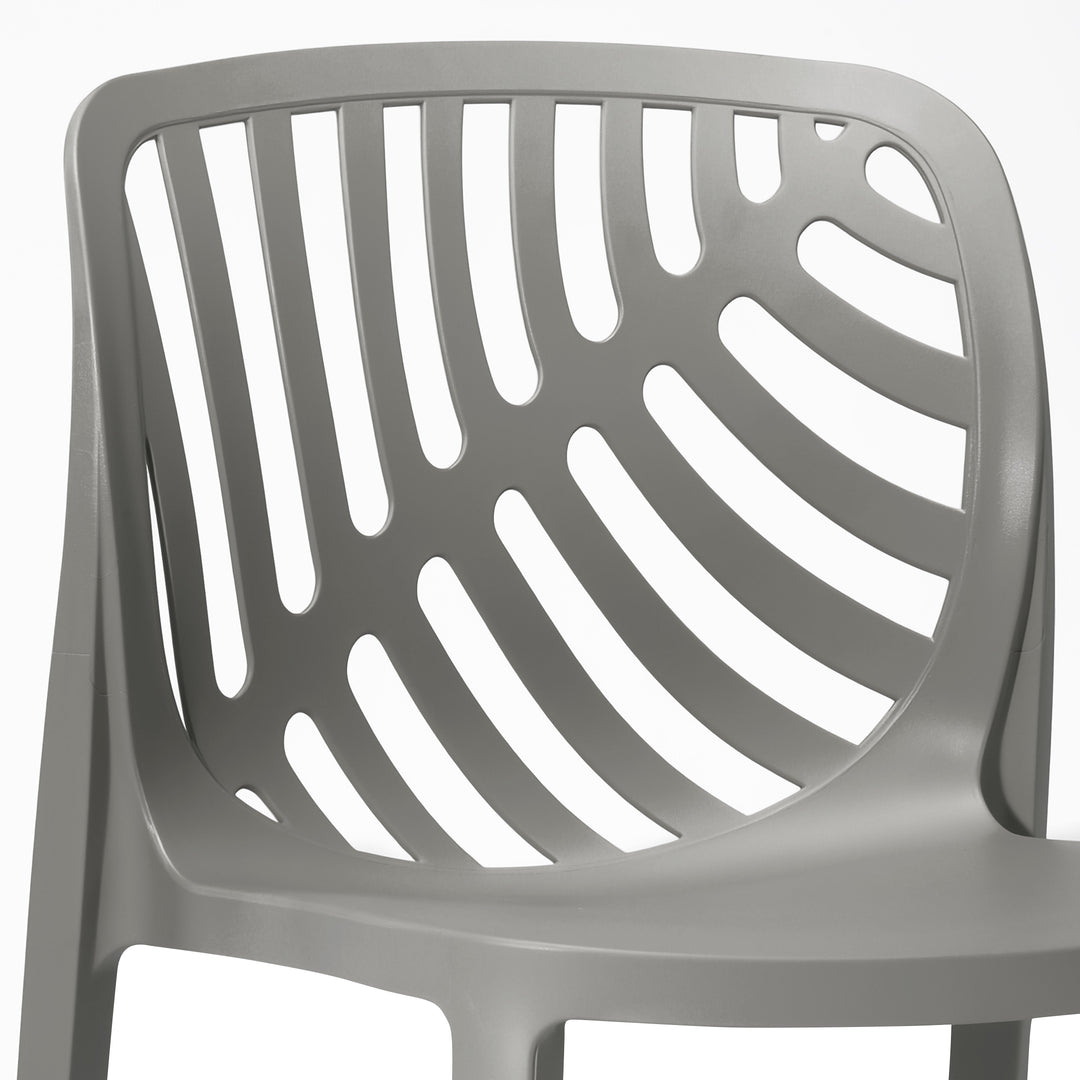 Playa Outdoor Modern Stackable Polypropylene Plastic Patio Bistro Dining Side Chairs (Set of 2)