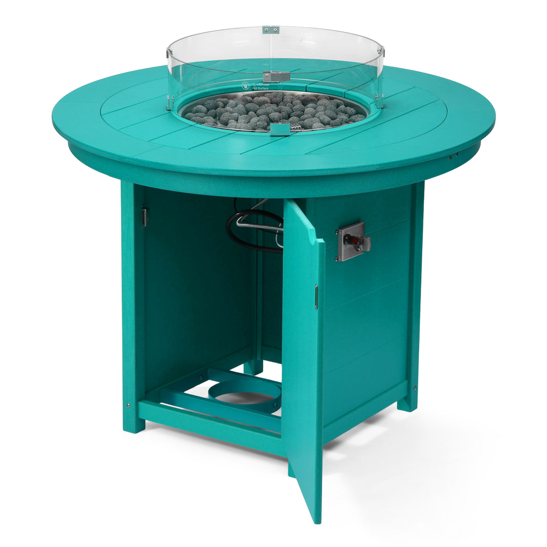 Helios 47" Modern Outdoor Patio Propane Round Counter Height Fire Pit Table