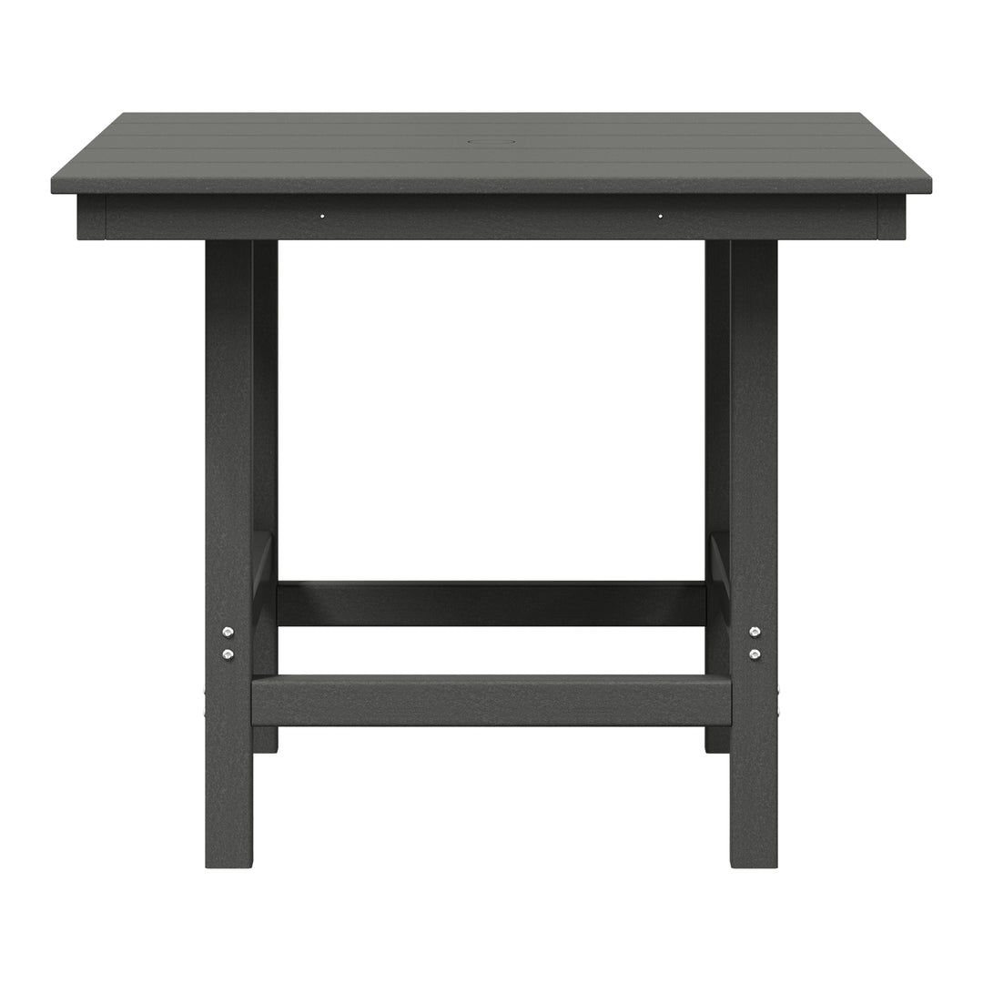 Ashore 5-Piece HDPE Outdoor Square Patio Dining Table Set with Armchairs