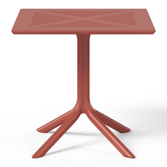 Playa 5-Piece Modern Patio Square Dining Table Set with Stackable Patio Dining Chairs