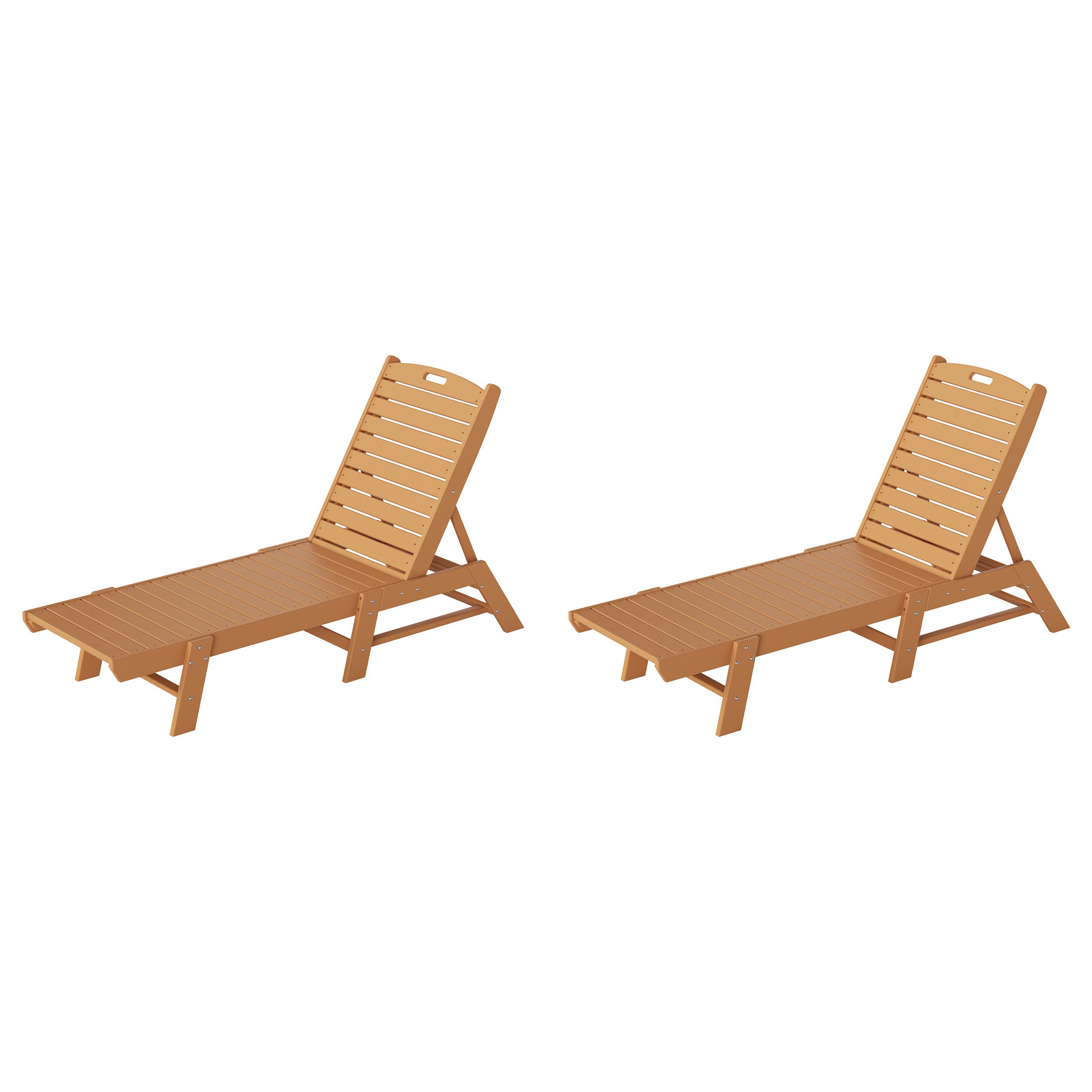 Malibu Poly Reclining Outdoor Patio Chaise Lounge Chair Adjustable (Set of 2)