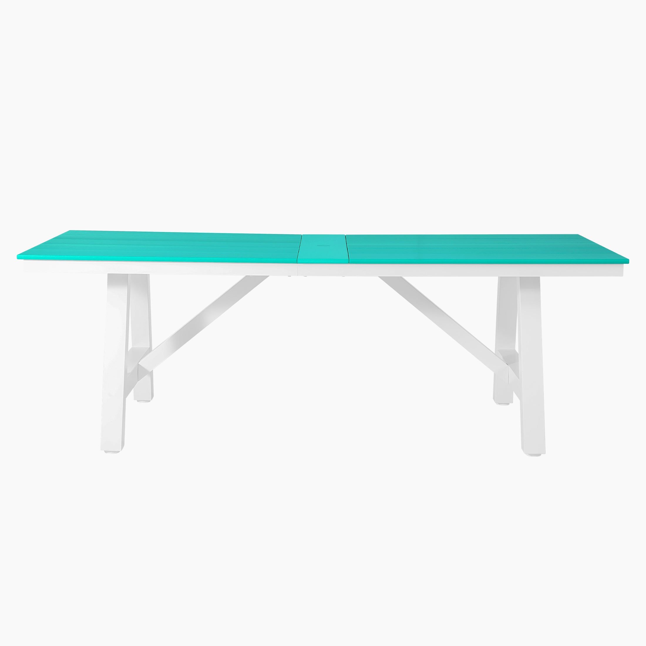 Cape May 7-Piece HDPE Outdoor Furniture Patio Dining Table With Umbrella Hole and Chairs Set For 6