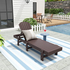 Dylan Adirondack reclining chaise lounge in Dark Brown styled outdoors