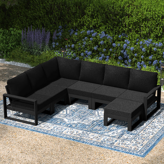 Montara 7-Piece Outdoor Modular L-Shaped Corner Patio Sectional Sofa Set