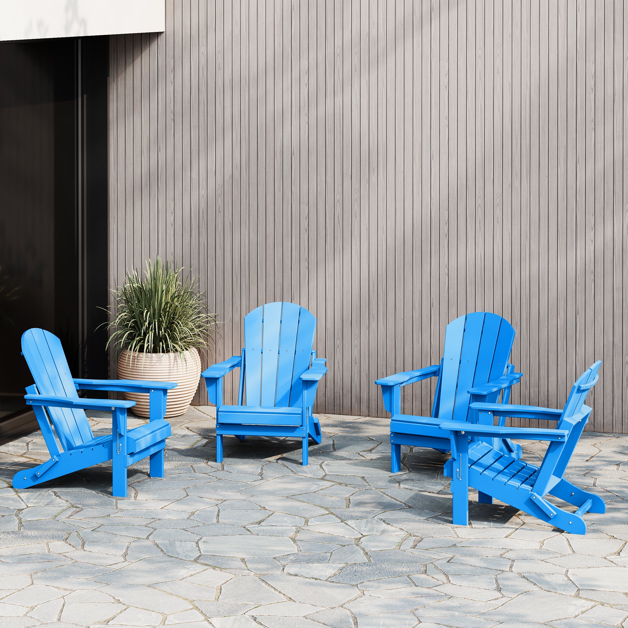 Malibu outdoor folding Poly Adirondack chair (Set of 4)