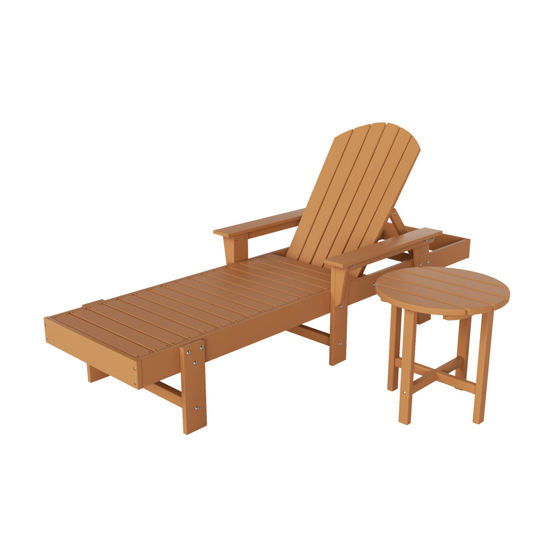 Dylan 2 Piece Adirondack Reclining Chaise Lounge With Arms