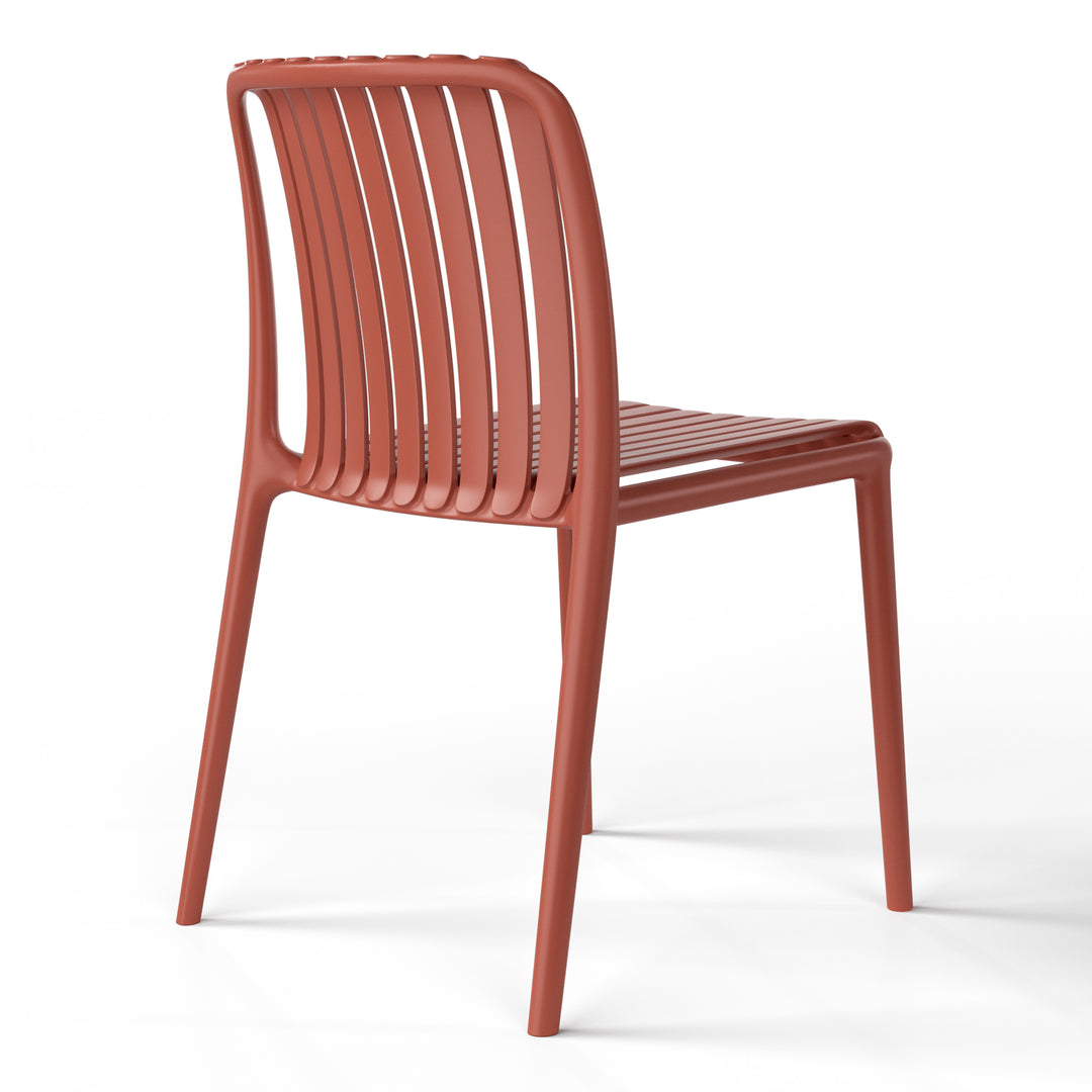 Playa Outdoor Stackable Polypropylene Plastic Dining Side Chairs (Set of 2)