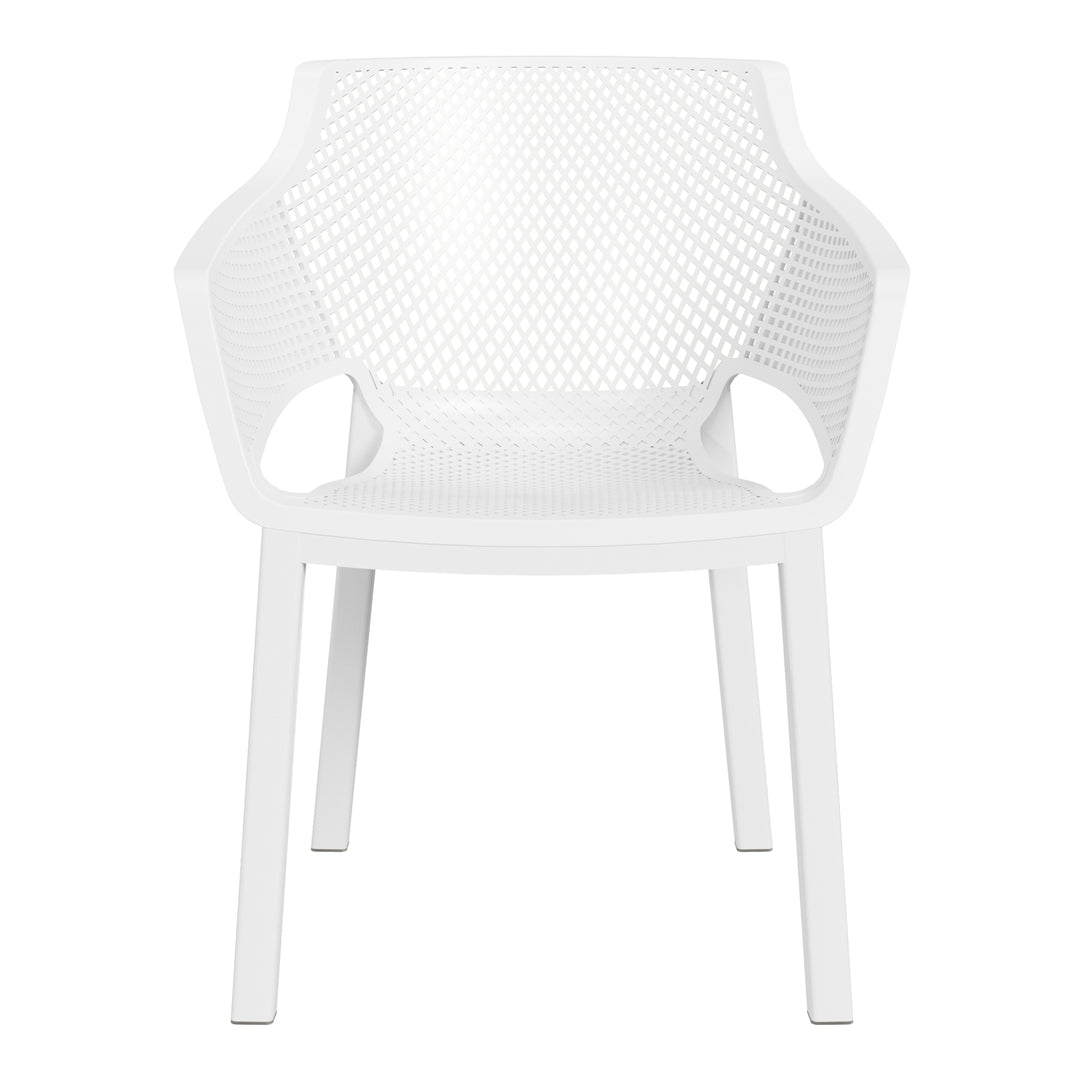 Playa Outdoor Modern Stackable Plastic Resin Patio Dining Armchair (Set of 4)