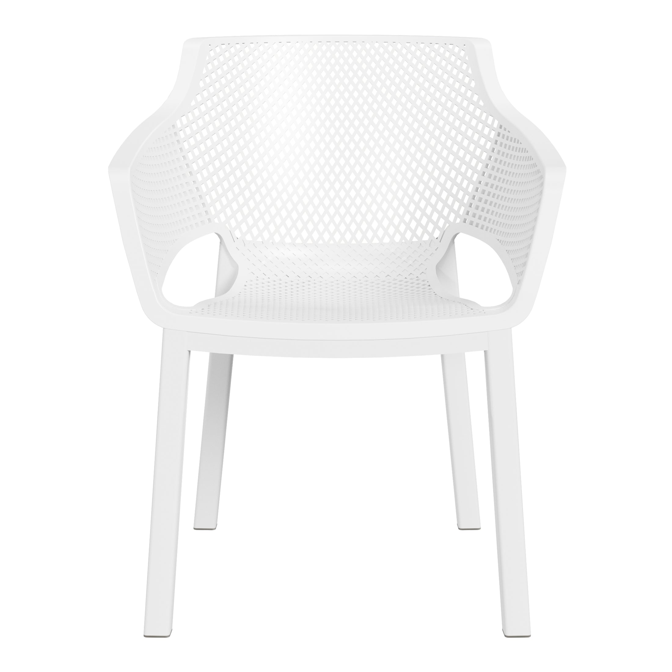 Playa Outdoor Modern Stackable Plastic Resin Patio Dining Armchair (Set of 4)