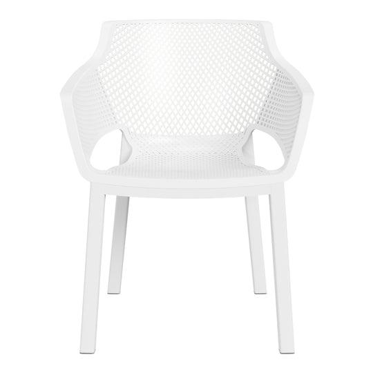 Playa Outdoor Modern Stackable Plastic Resin Patio Dining Armchair (Set of 4)