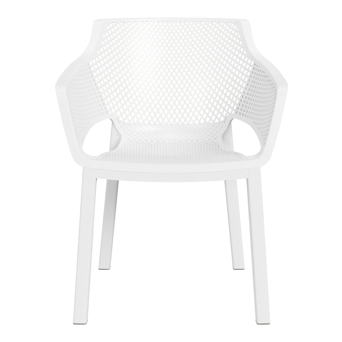 Playa Outdoor Modern Stackable Plastic Resin Patio Dining Armchair (Set of 4)