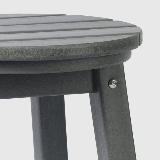 Malibu 24" HDPE Outdoor Patio Round Counter Height Bar Stool