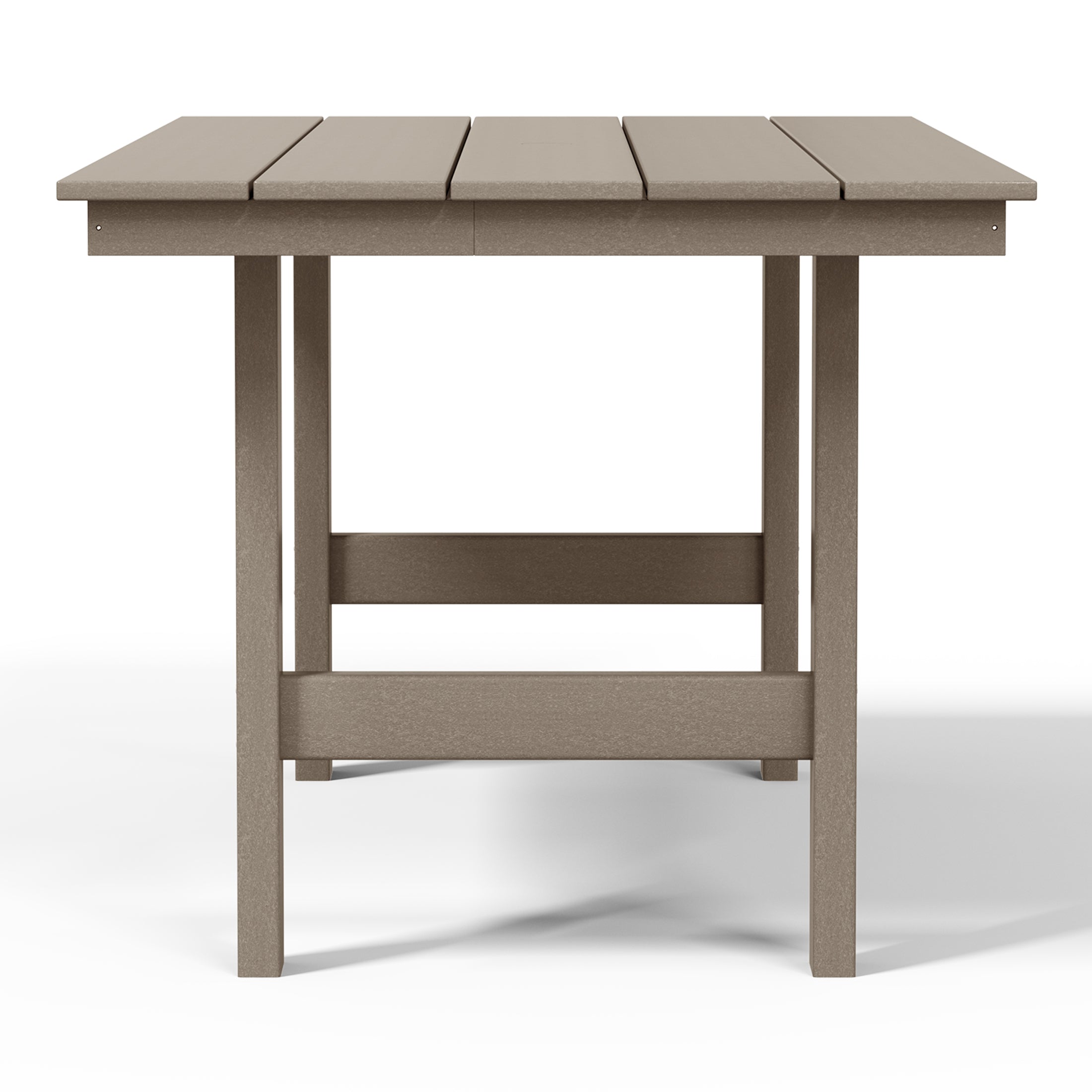 Ashore Outdoor Modern HDPE 66" Wide Rectangle Patio Dining Table for 6