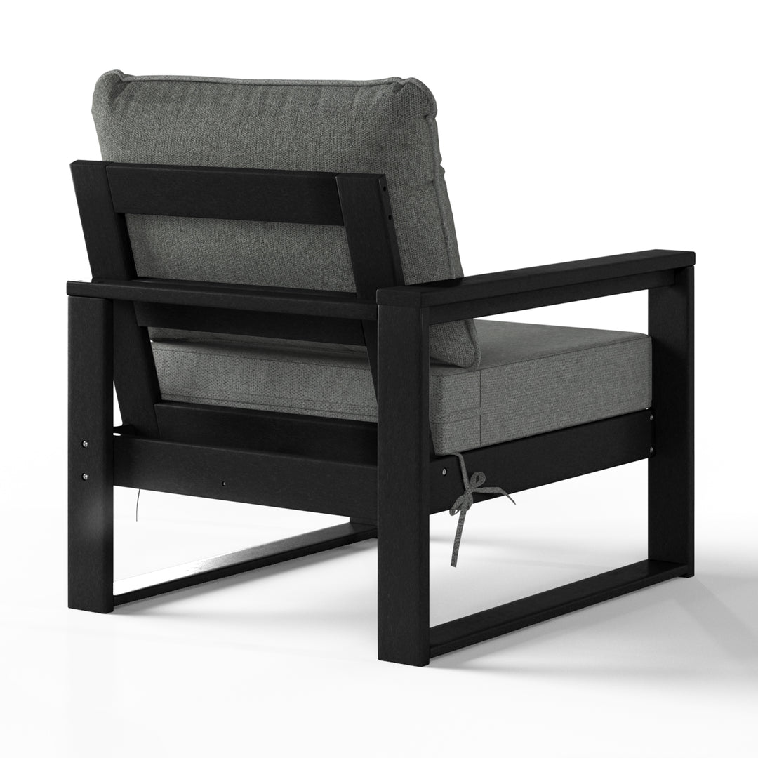 Outdoor HDPE Left Arm Sectional Patio Corner Club Chair with Patio Cushions