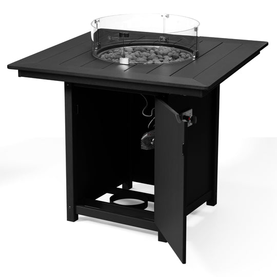 Helios 42" Modern Outdoor Patio Gas Propane Square Fire Pit Table
