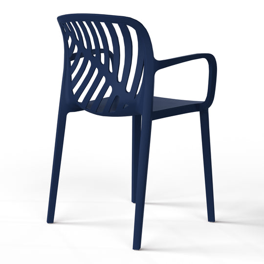 Playa Outdoor Modern Stackable Patio Dining Armchairs (Set of 2)