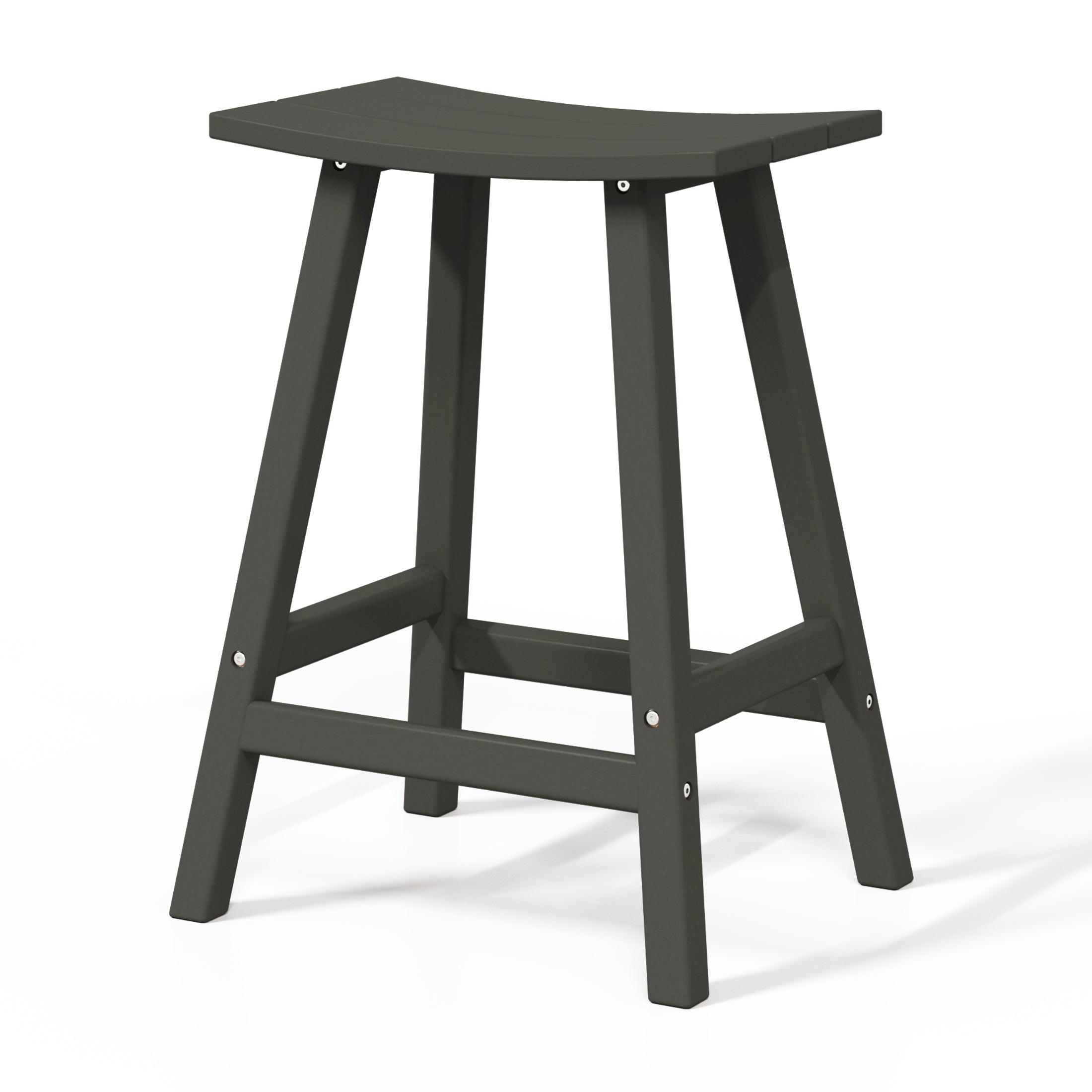 Malibu 24" HDPE Outdoor Patio Counter Height Bar Stools (Set of 2)