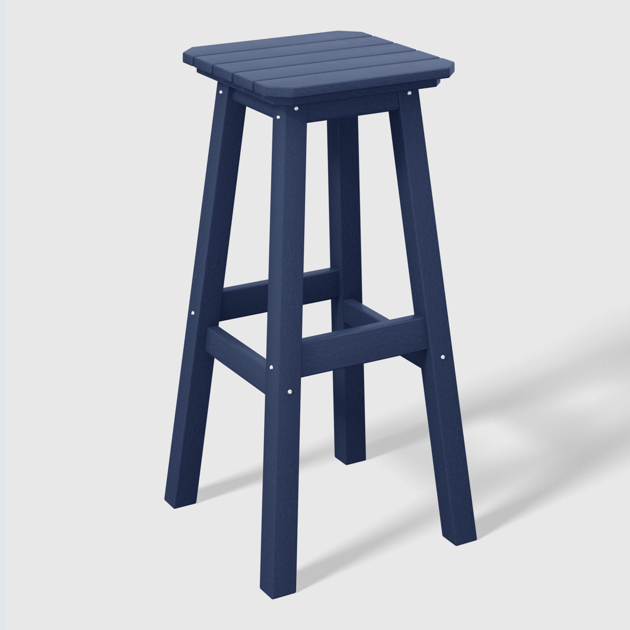 Malibu 29" HDPE Outdoor Patio Square Backless Bar Stool