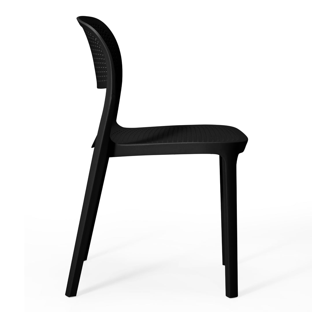 Playa Modern Stackable Plastic Resin Patio Dining Side Chair (Set of 2)