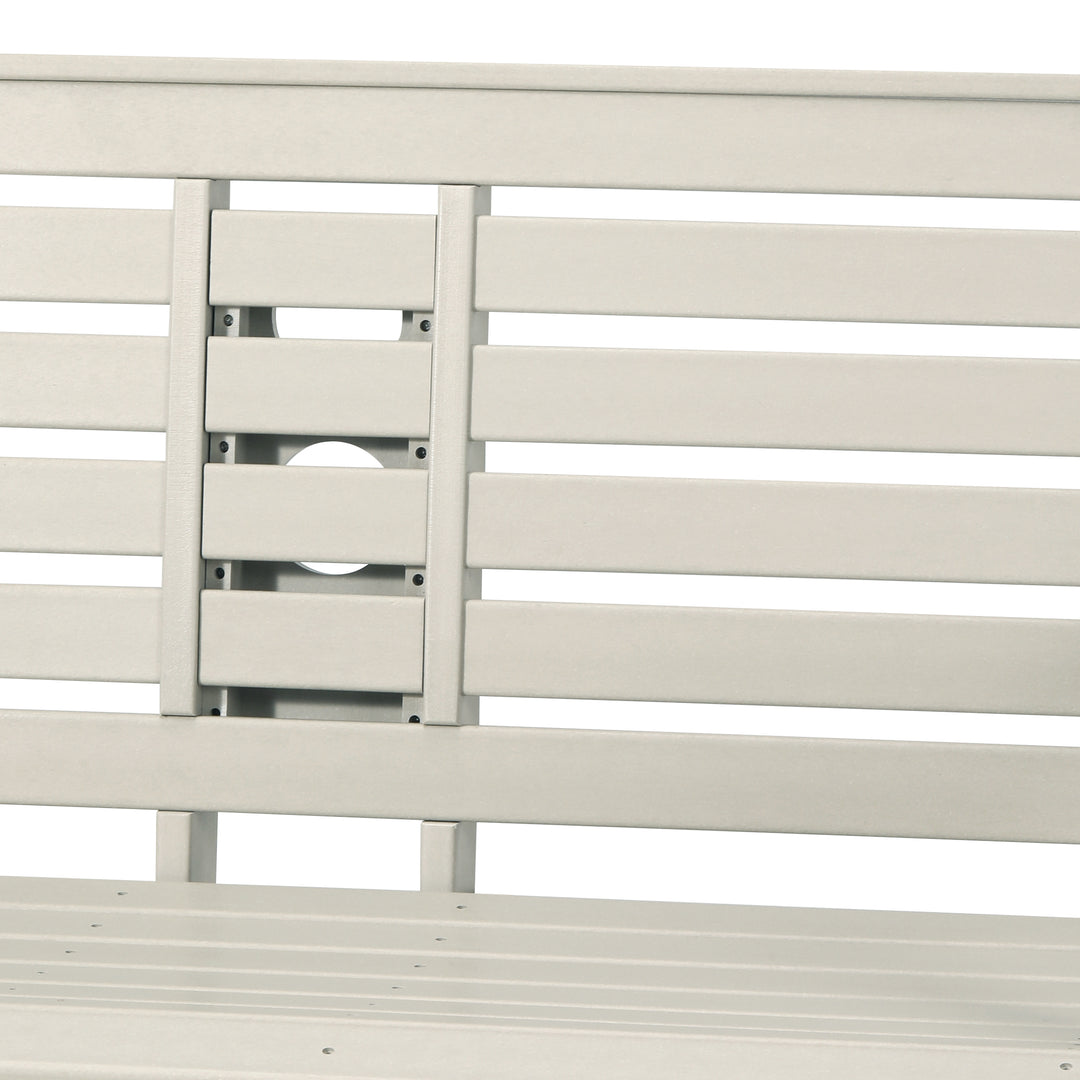 St Charles Outdoor HDPE 54" Front Hanging Porch Swing Bench With Cupholders