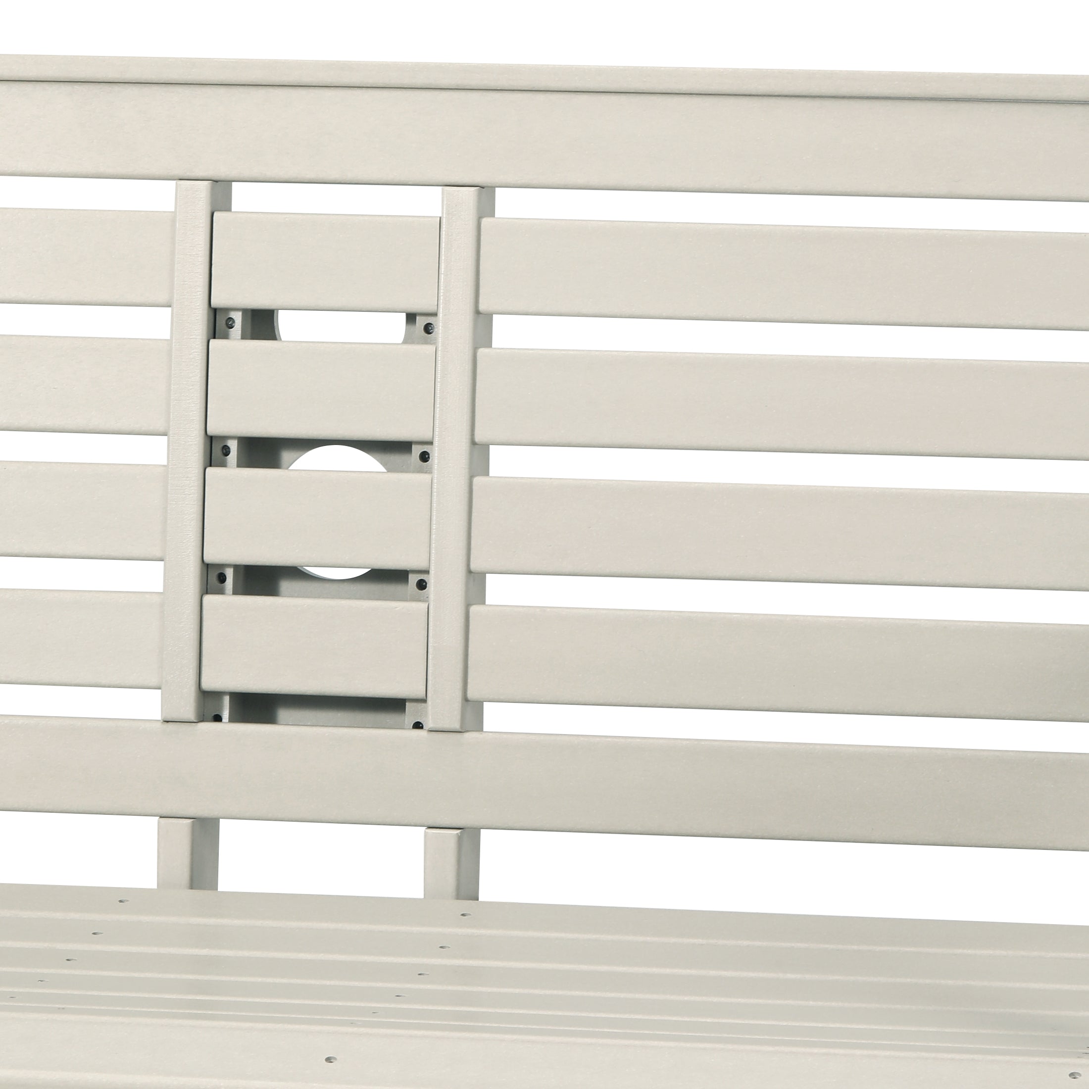 St Charles Outdoor HDPE 54" Front Hanging Porch Swing Bench With Cupholders