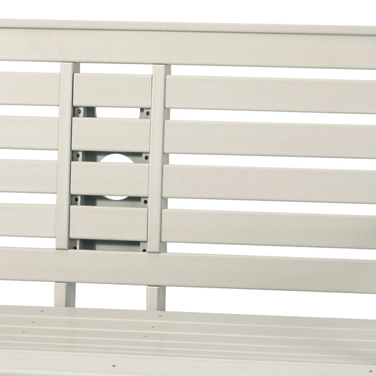 St Charles Outdoor HDPE 54" Front Hanging Porch Swing Bench With Cupholders