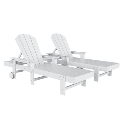 Malibu 2 Piece Reclining Chaise Lounge With Arms & Wheels