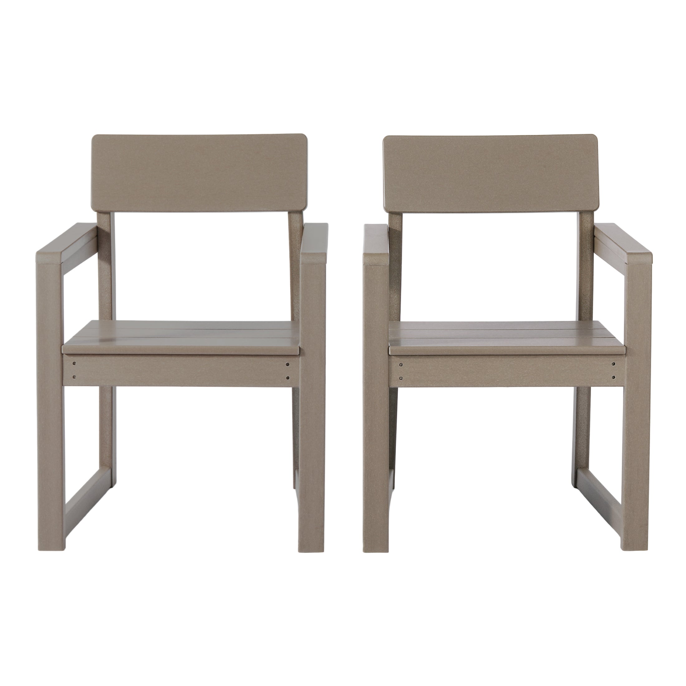 Paloma Modern HDPE Outdoor Patio Dining Arm Chairs (Set of 2)
