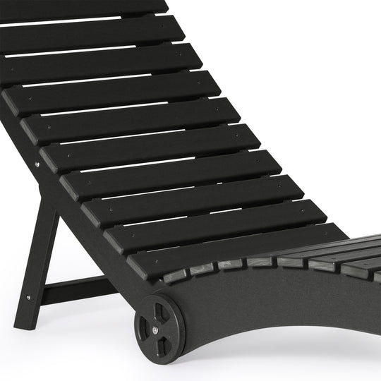Outdoor HDPE In-Pool Patio Chaise Lounge Chair With Wheels