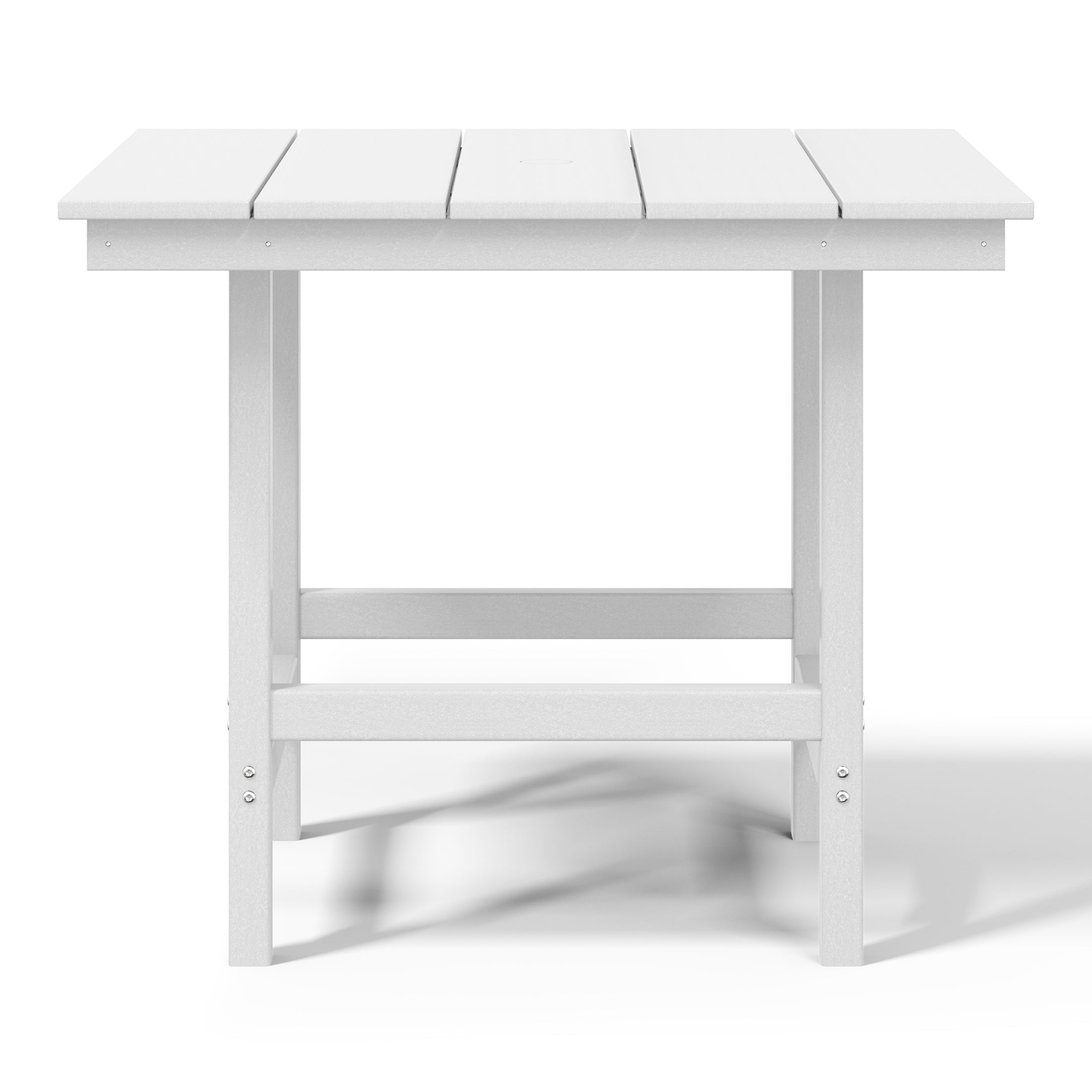 Ashore Outdoor HDPE 36" Square Patio Dining Table with Umbrella Hole