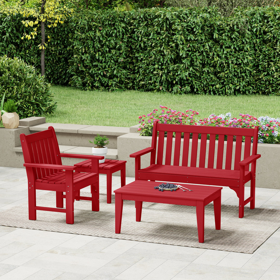 Malibu 4-Piece HDPE Outdoor Patio Furniture Couch Set