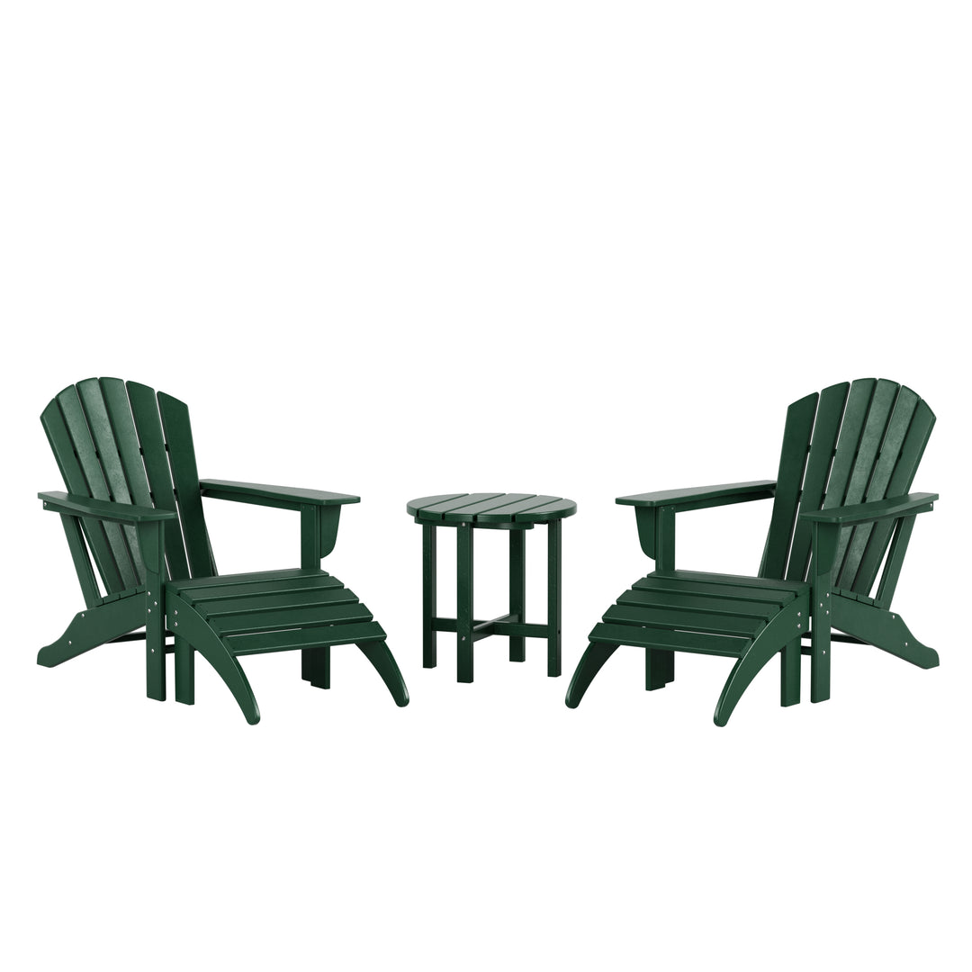 Dylan Outdoor Adirondack Chair With Ottoman And Side Table 5-Piece Set