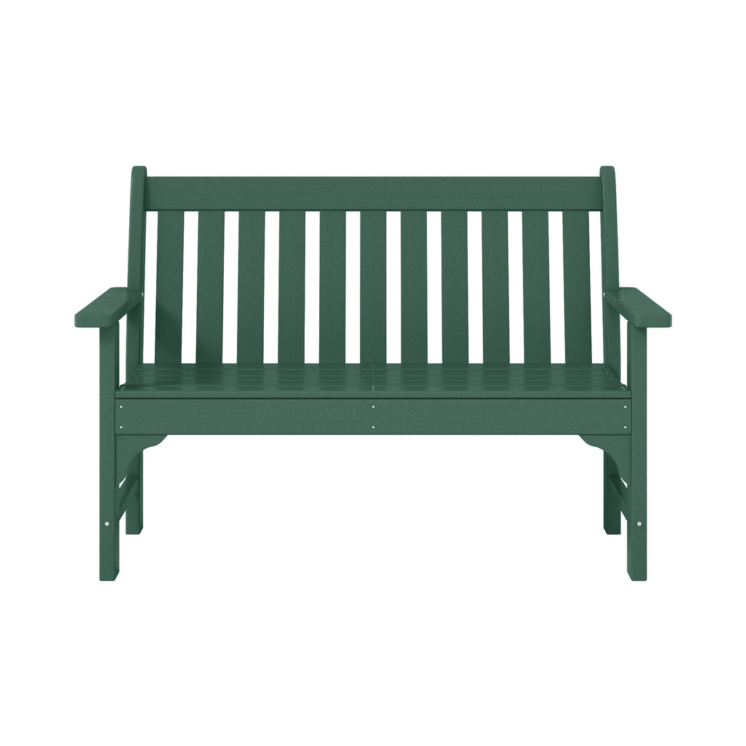 Malibu Outdoor 2-Person All-Weather HDPE Front Porch Garden Bench