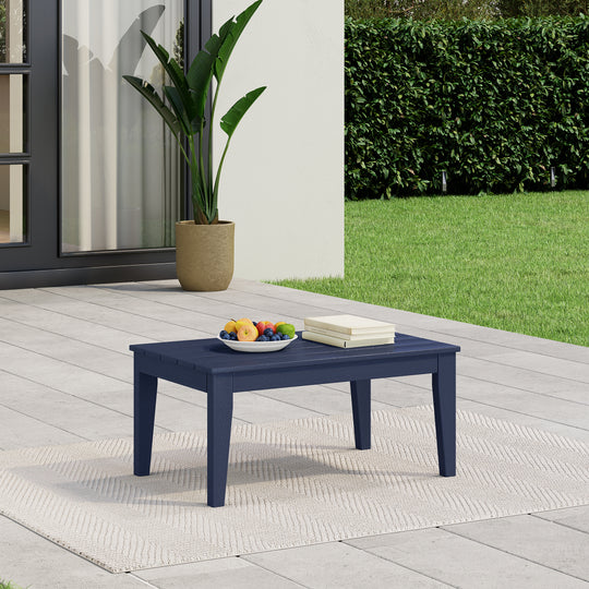 Malibu Low Outdoor HDPE Patio Rectangle Coffee Table