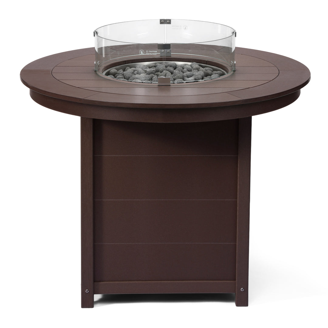 Helios 47" Modern Outdoor Patio Propane Round Counter Height Fire Pit Table